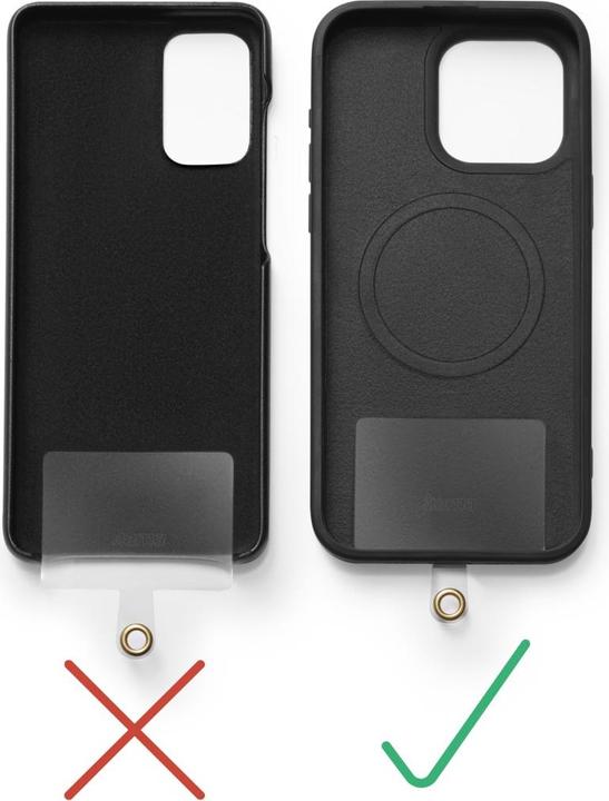Actual product image Hama Mobile phone strap, universal, adjustable, carabiner, 2 m, black