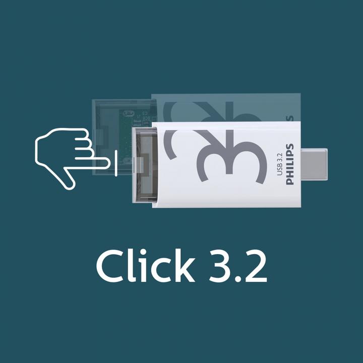 Produktbild Philips USB 3.2 32GB Click Series Gen 1 USB-C (32 GB, USB-C)