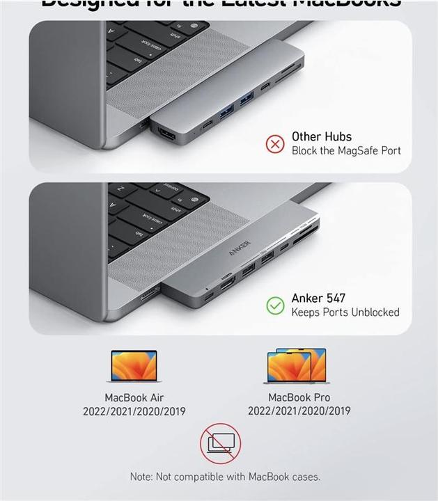 Actual product image Anker 547 USB-C Hub (7-in-2, for MacBook (USB-C, 7 Ports)