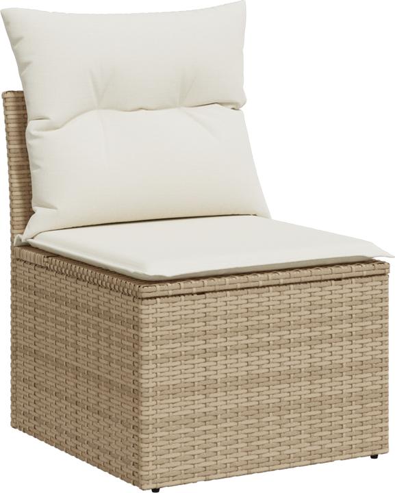 Produktbild VidaXL 8-teiliges Garten Sofa Set mit Kissen Beige Poly Rattan