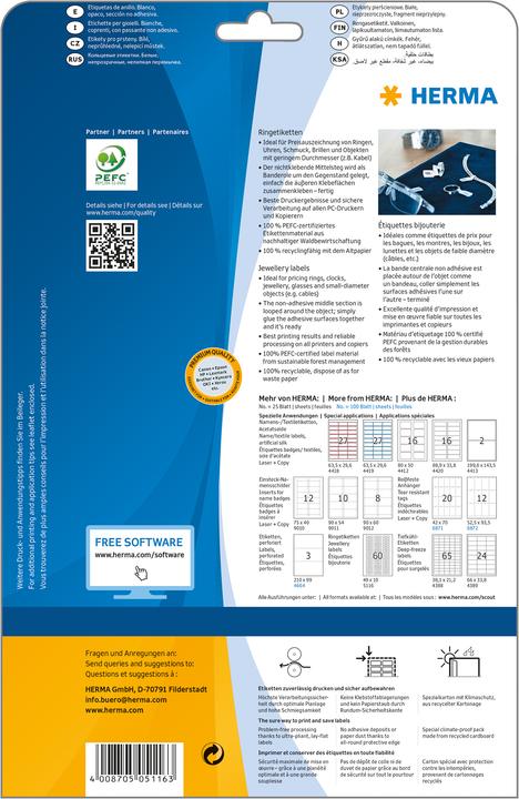 Produktbild HERMA Ringetiketten A4
