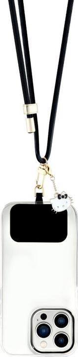 Actual product image Hello Kitty Crossbody Strap Cord Head Charm - black