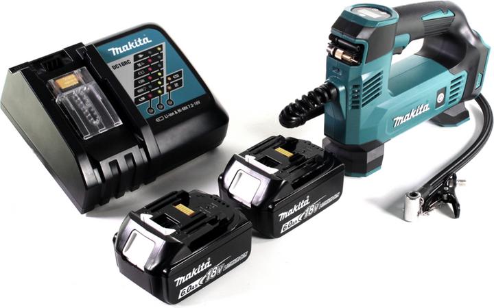 Actual product image Makita DMP 180 RG Battery compressor 18 V 8.3 bar + 2x battery 6.0 Ah + charger (8.30 bar, 12 l)