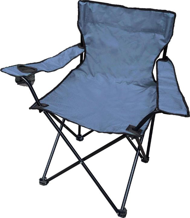 Casativo Faltstuhl mit Armlehne & Getränkehalterung, blau, klappbar