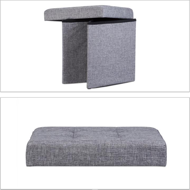 Actual product image Relaxdays Folding Storage Ottoman