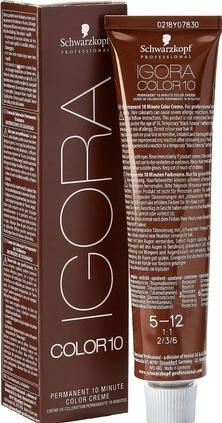 Image du produit Schwarzkopf Professional Igora Color 10 Permanent 10 Minute Color Cream (5-12 Frêne Cendré brun clair)