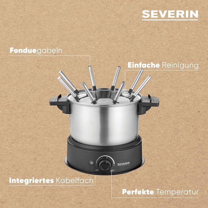 Produktbild Severin elektrisches Fondue-Set mit farblich markierten Gabeln (Fondue Chinoise)