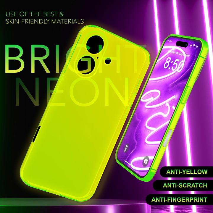 Actual product image Nalia Clear Transparent Neon Silicone Sleeve (Apple iPhone 16 Plus)