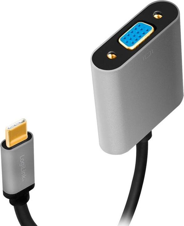 Image du produit LogiLink LinkLink CUA0104 Adaptateur USB 3.2 Gen 1 C/M vers VGA,1080p/60Hz, alu, noir/gris, 0.15 m (USB-C, 4.50 cm)