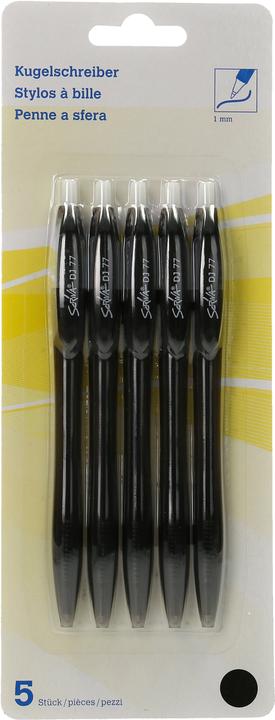 Scriva Kugelschreiber DJ77 (schwarz/transparent, 5 x)