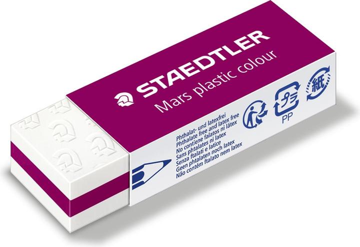 Actual product image Staedtler Mars plastic colour 526 50 E1 Eraser Blister card with 2 erasers