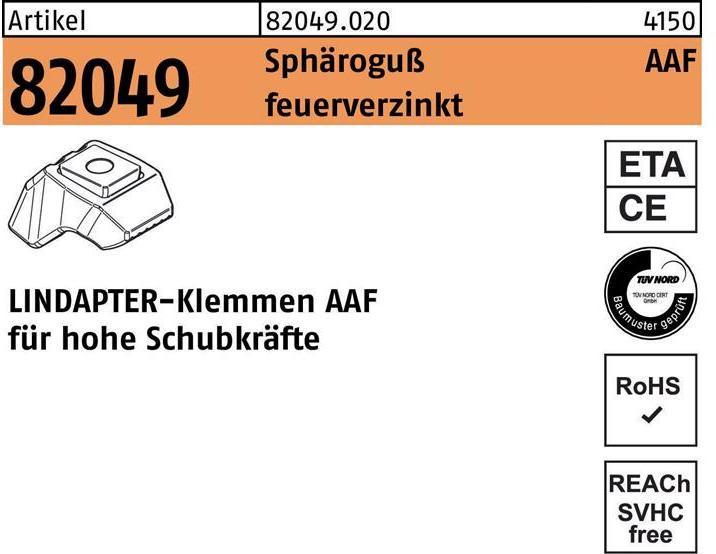 Produktbild Lindapter Klemme R 82049 AAF M 16 Sphäroguss feuerverzinkt (0.02 m)
