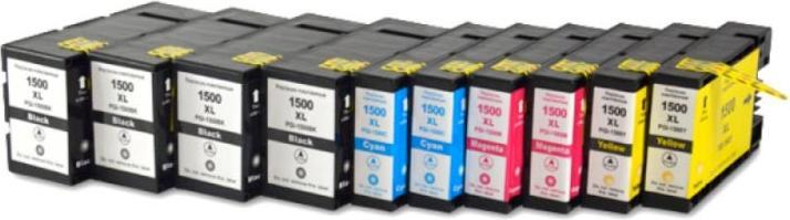 Image du produit Hermex Compatible 10 cartouches d'encre Canon PGI-1500 XL 9182B004 BK M C Y (M, C, Y, CF)