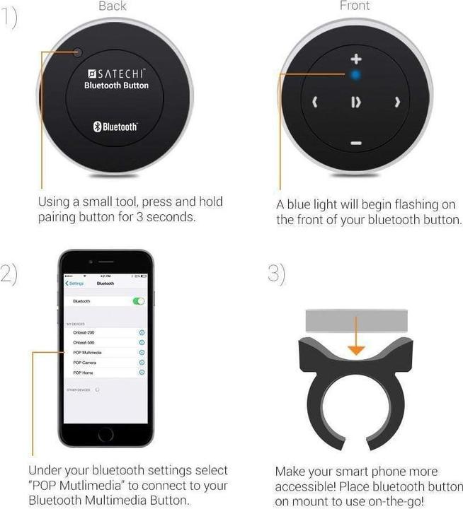 Image du produit Satechi Télécommande Média Bluetooth (Télécommande spécifique à l'appareil, Bluetooth)