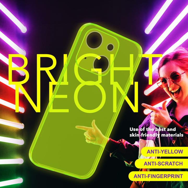 Immagine prodotto Nalia Copertura in silicone trasparente al neon (Apple iPhone 15)