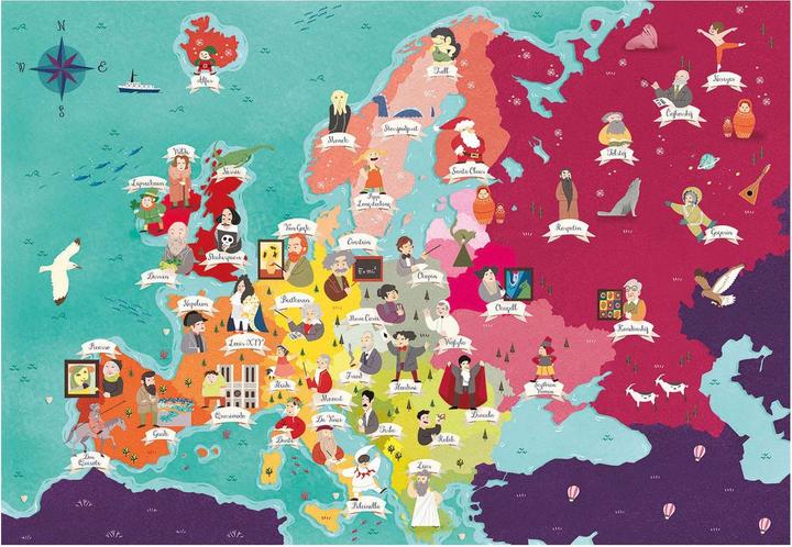Actual product image Clementoni World Map Famous People (2550 pieces)
