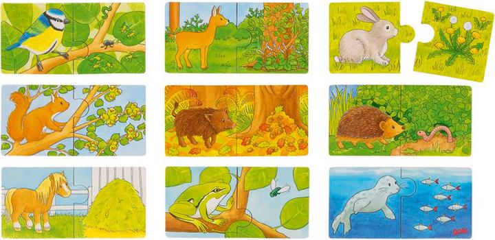 Produktbild Goki Holzpuzzle Wer isst was? (18 Teile)