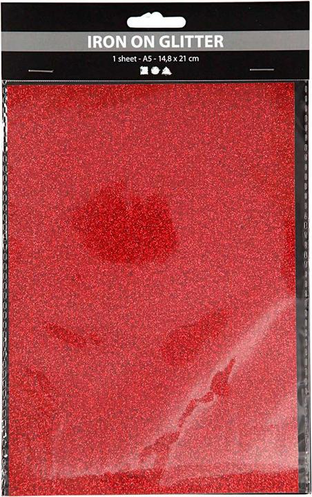Actual product image Creativ Company Opstrijkfolie Glitter Rood, A5