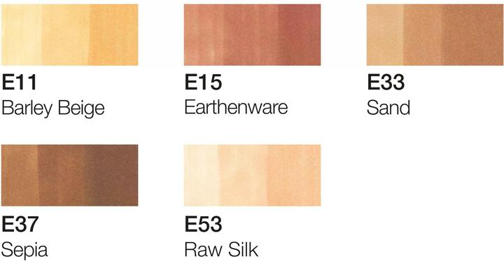 Actual product image Copic Marker ciao, 5+1 Set "Portrait 2 (Beige, Sand brown, Sepia, Brown, 0.30 mm, 6 x)