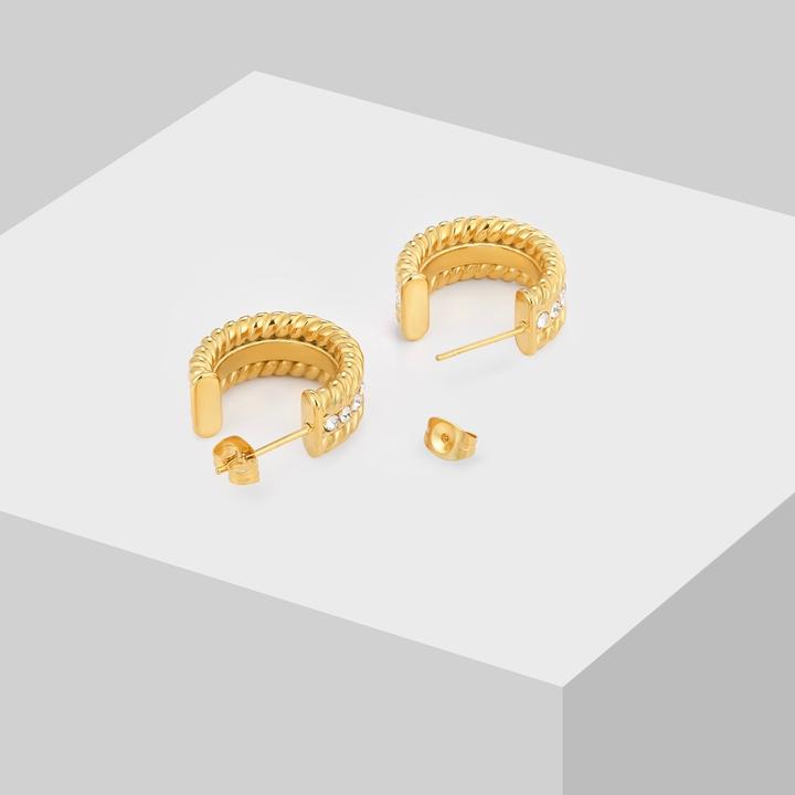 Image du produit Sensora Jewelry Boucles d'oreilles Pavé Hoops (Acier inoxydable)