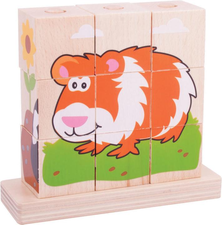 Bigjigs Holzblock Puzzle Haustiere (10 Teile)