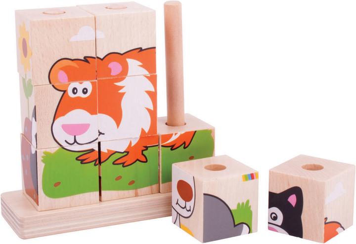 Produktbild Bigjigs Holzblock Puzzle Haustiere (10 Teile)