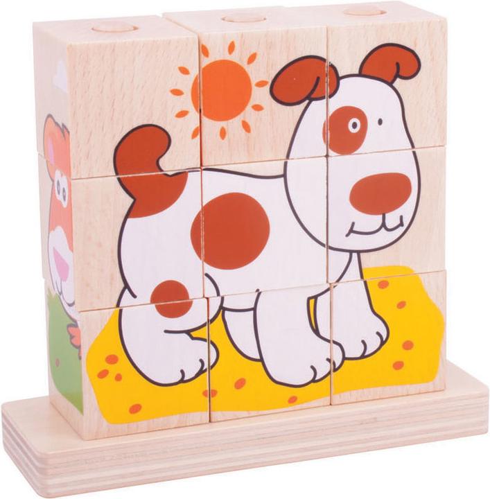 Produktbild Bigjigs Holzblock Puzzle Haustiere (10 Teile)