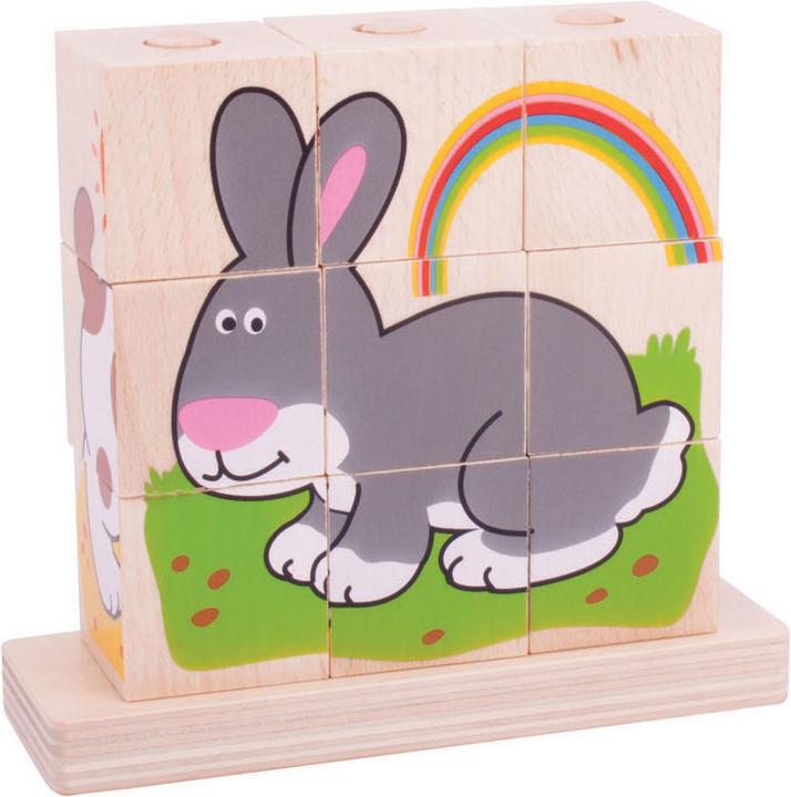 Produktbild Bigjigs Holzblock Puzzle Haustiere (10 Teile)
