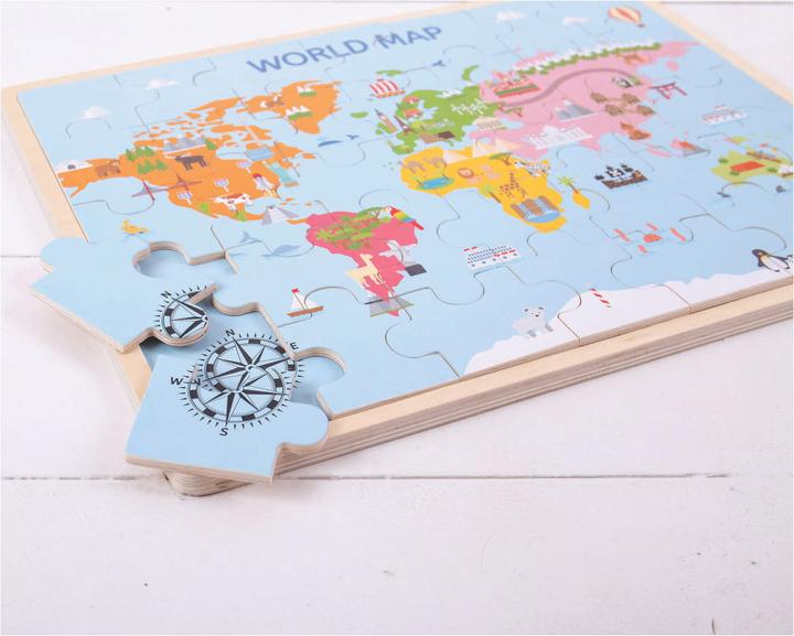 Produktbild Bigjigs Wooden Weltkarte Puzzle (35 Teile)