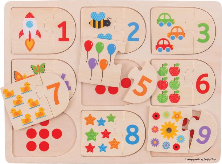 Bigjigs Wooden Learning Puzzle Zahlen (18 Teile)