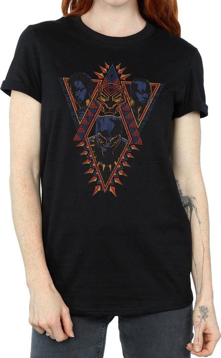 Immagine prodotto Pantera Nera - Maglietta Boyfriend in cotone con teste tribali (S)