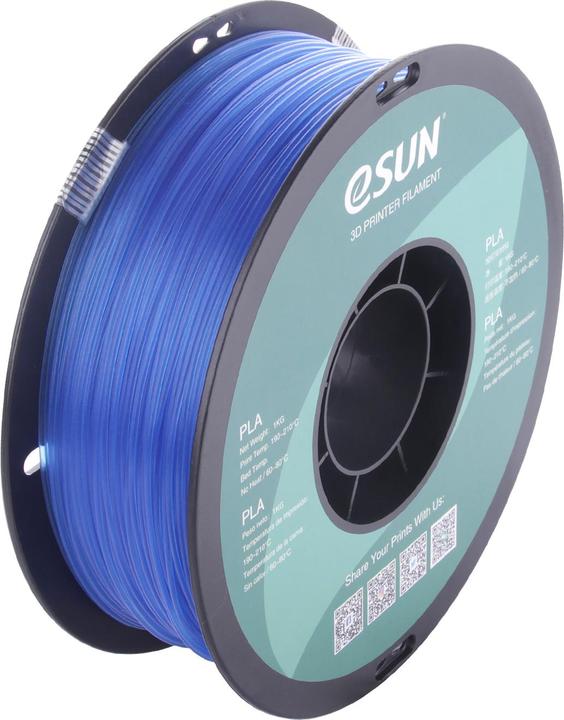 Immagine prodotto eSUN Filamento PLA blu trasparente 1,75mm 1Kg (PLA, 1.75 mm, 1000 g, Blu)