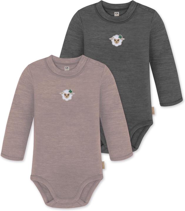 Produktbild Normani 2er Pack Baby Merino Langarmbody „Tuai" - 9401 (74)