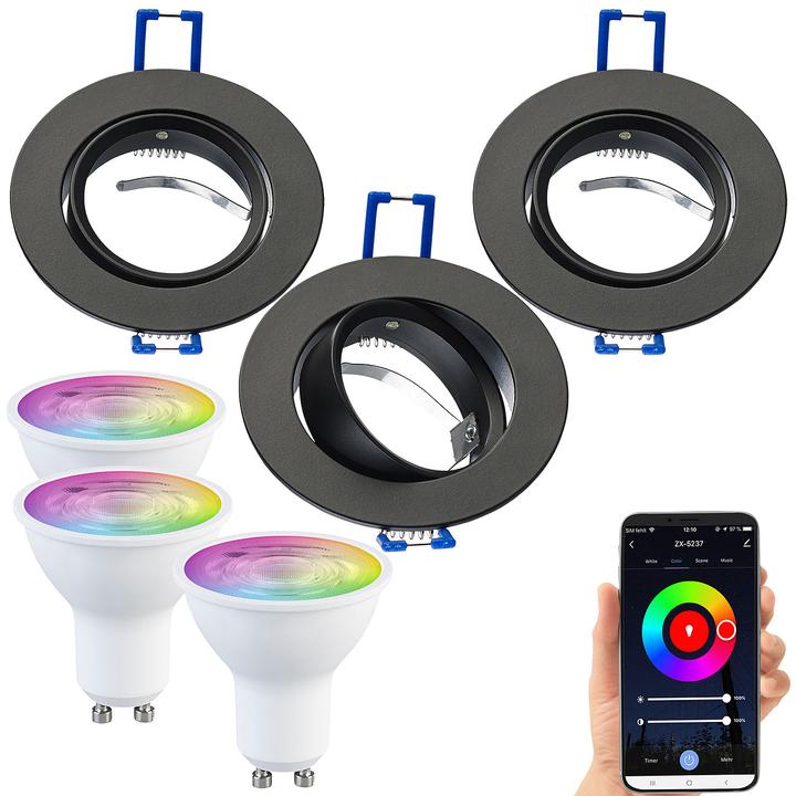 Produktbild Luminea Alu-Einbaustrahler-Rahmen, schwarz