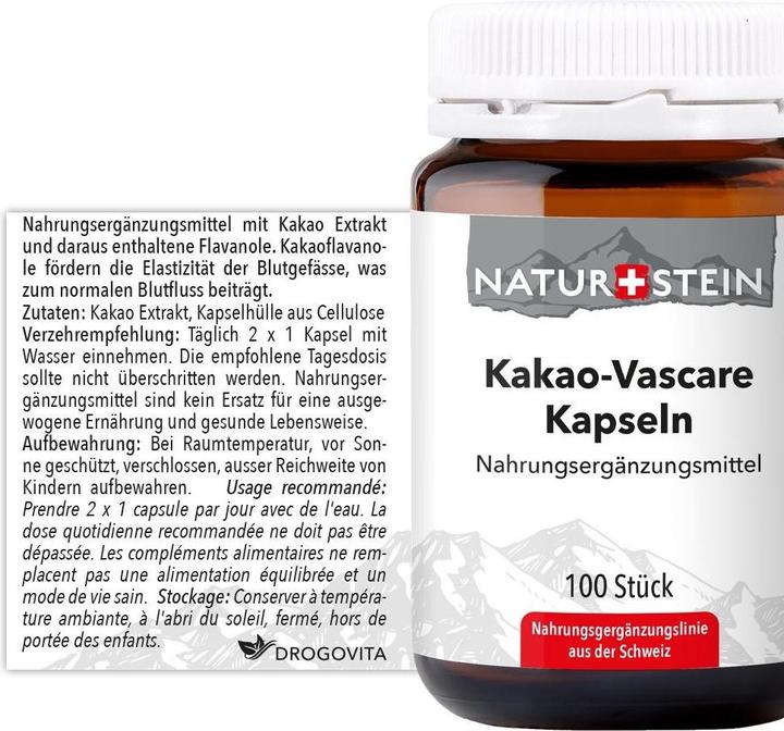 Actual product image Naturstein Cocoa Vascare (100 Piece, Capsules, 156 g)