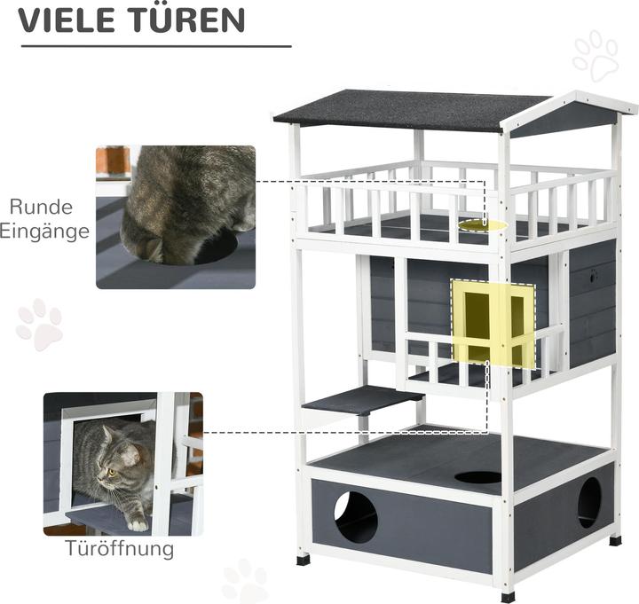 Produktbild PawHut Katzenhaus 4-stöckig (Katze)