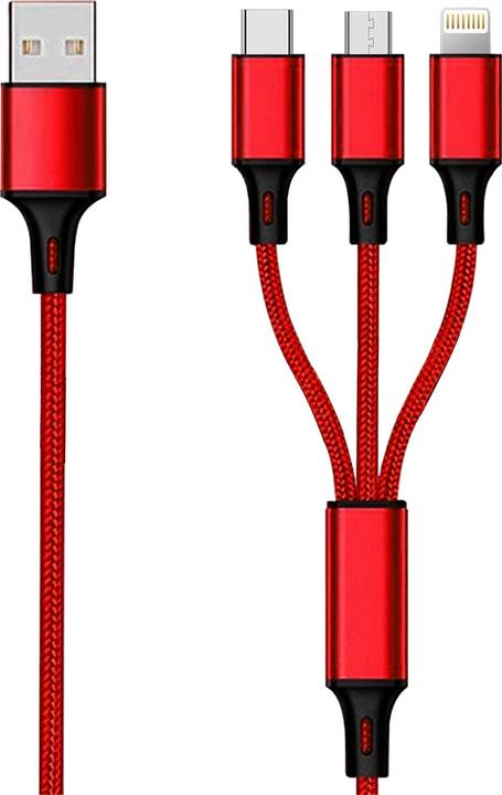 Produktbild 2GO 797150 USB Kabel USB B USB C/Micro-USB B/Lightning (1.50 m)