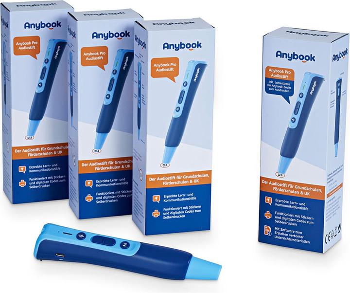 Produktbild Anybook Audio-Stift Pro Klassensatz (Dunkelblau, Hellblau, 4 x)