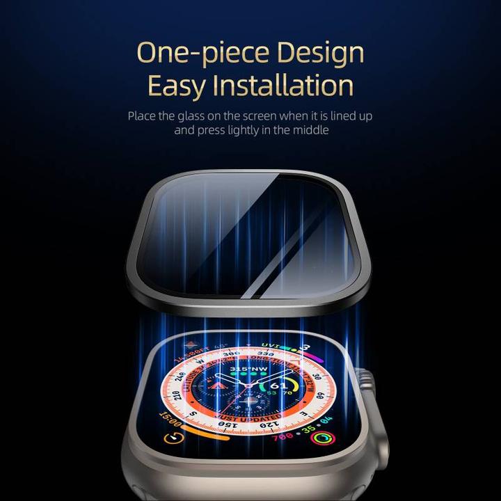 Immagine prodotto Dux Ducis Vetro temperato Flas con cornice in alluminio per Apple Watch Ultra 49 mm - nero