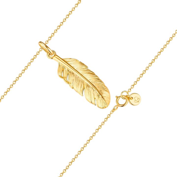 Immagine prodotto Glanzstücke München Collana da donna con piume in argento - 35038 (Argento, 70 cm)