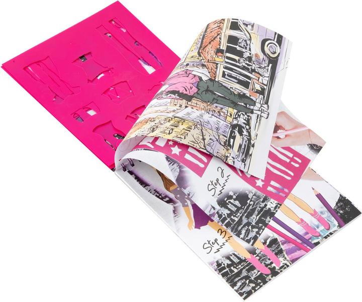 Actual product image Grafix Fashion design sticker book + stencils