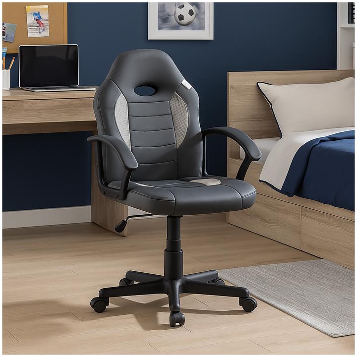 Image du produit HTI-Living Chaise de bureau réglable en hauteur Daytona Junior gris anthracite