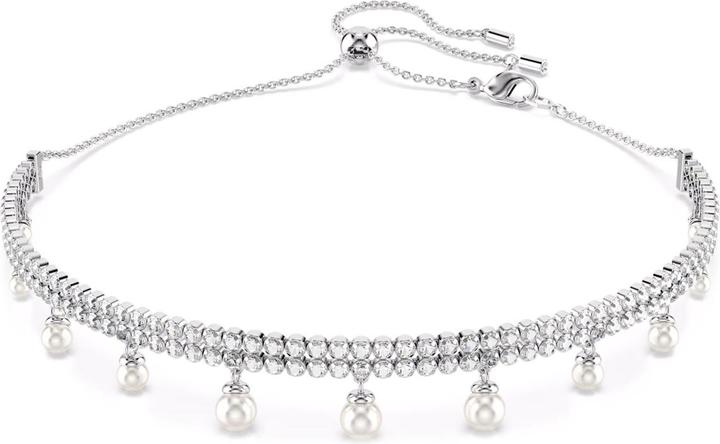 Swarovski x Ariana Grande Choker Kristallperle Rundschliff Weiss Rhodiniert (Swarovski Metall)