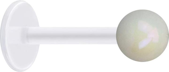 Produktbild Star Piercing Micro Labret transparent mit Kugel beschichtet weiss (Acryl, ohne Messing, Bioflex)