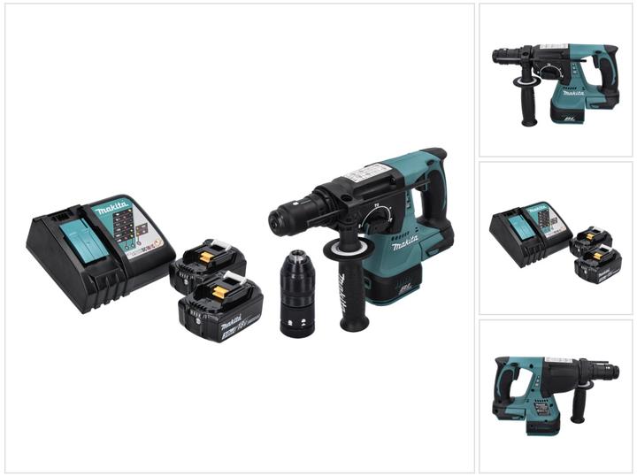 Image du produit Makita DHR 243 RF Marteau perforateur sans fil 18 V SDS plus Brushless + 2x batterie 3,0 Ah + chargeur (Fonctionnement sur batterie)