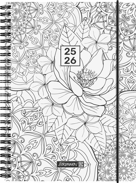 BRUNNEN Schlerk calendar (2025/2026) 'ZENart', 2 pages = 1 week, A5, 208 pages, PP cover (A5, English, Dutch)