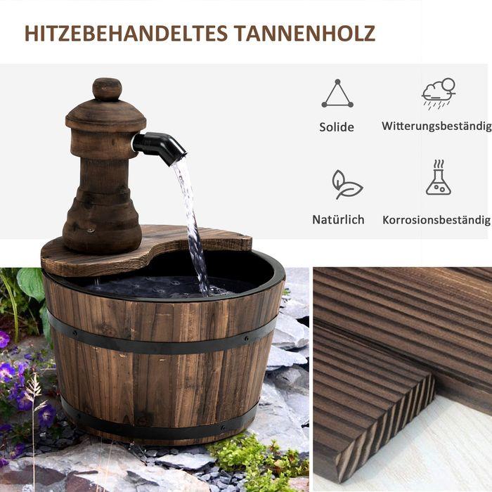 Produktbild Swisshandel24 Gartenbrunnen, Tannenholz + Metall Naturholz