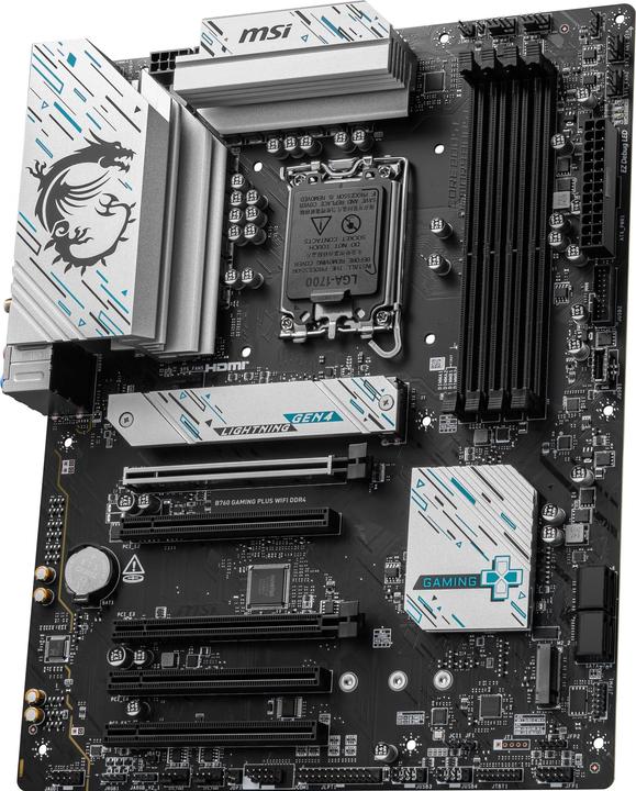 Productafbeelding MSI B760 GAMING PLUS WIFI DDR4 (LGA 1700, Intel B760, ATX)