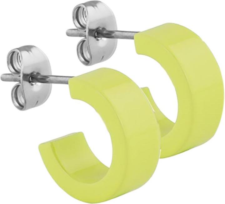Produktbild Star Piercing Ohrstecker gelb rund flach 5x14 (ohne Messing, Chirurgenstahl 316L)