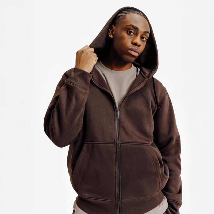 Image du produit Decathlon Sweat zippé mixte, Elementals, marron (S)